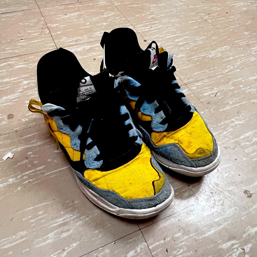 nike air jordan ma2 university gold blue yellow white sneakers size 8 mens